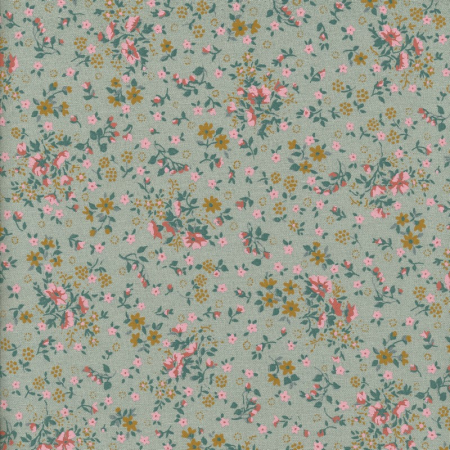 Tissu coton enduit - Loving Liberty Verte