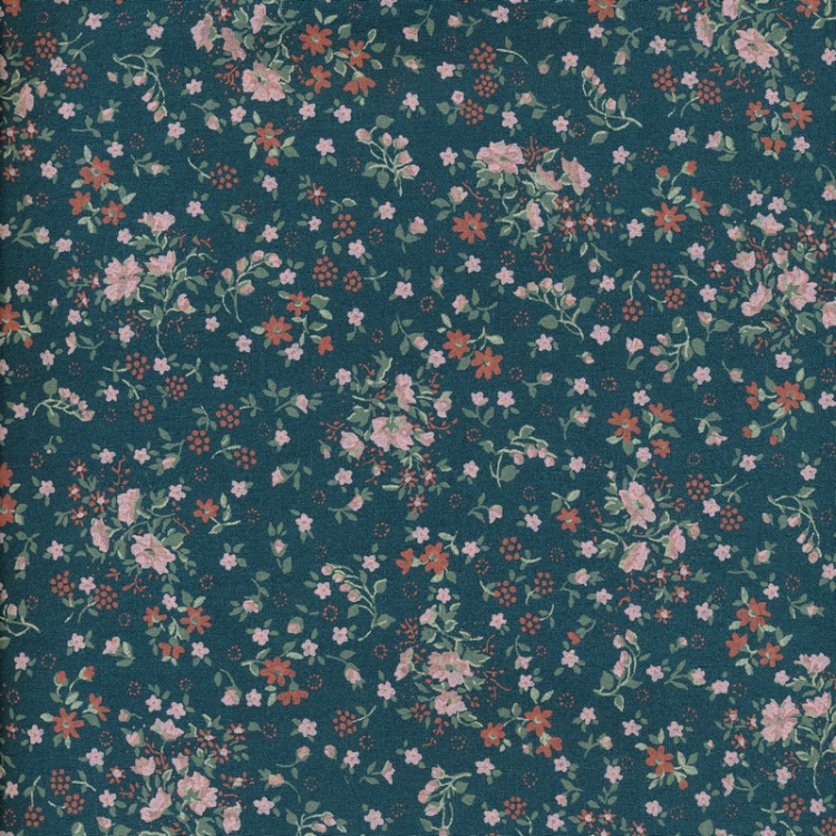 Tissu coton enduit - Loving Liberty Dusty Petrol