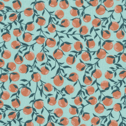 Tissu coton enduit - orange Verte