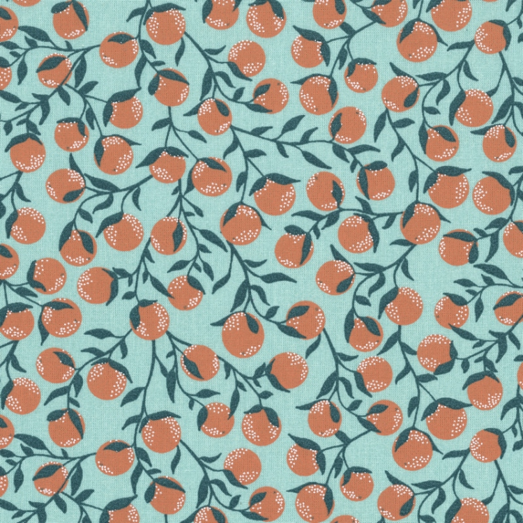 Tissu coton enduit - orange Verte