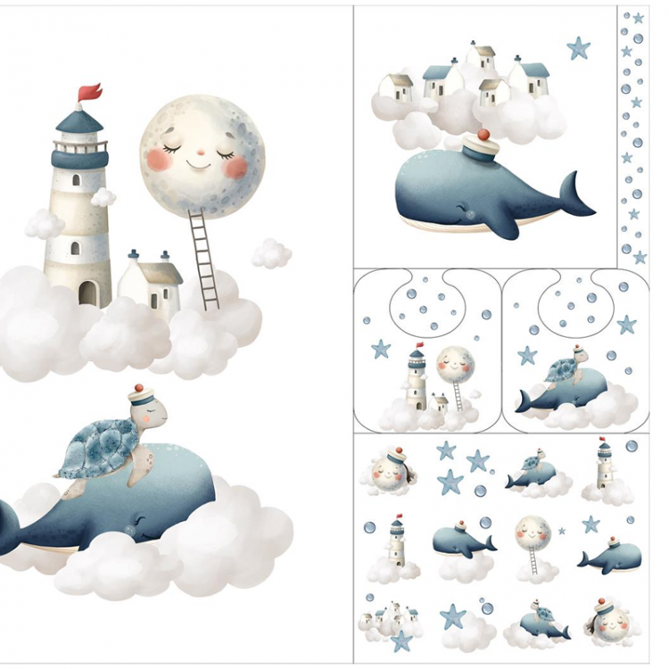 Tissu coton - Baleine