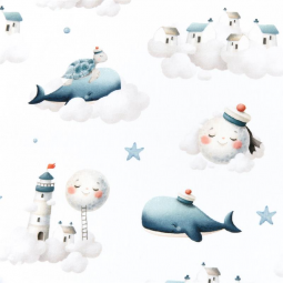 Tissu coton - Baleine