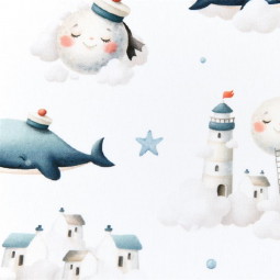 Tissu coton - Baleine
