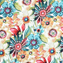 Tissu cretonne - Mélissandre multicolore