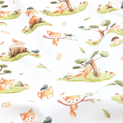 Tissu coton - Renard multicolore