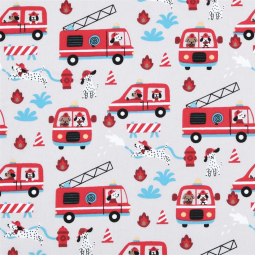 Tissu coton - Pompier naturel