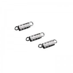 Lot de 3 fermoirs à visser en métal argenté