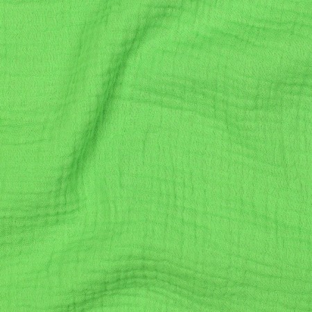 Tissu double gaze de coton bio - Vert fluo