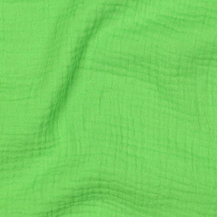 Tissu double gaze de coton bio - Vert fluo