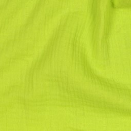 Tissu double gaze de coton bio - Jaune fluo