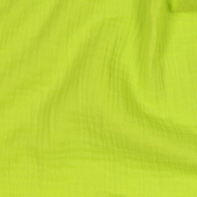 Tissu double gaze de coton bio - Jaune fluo