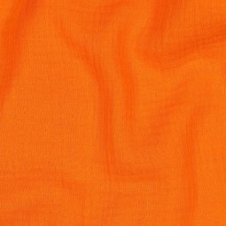 Tissu double gaze de coton bio - Orange fluo
