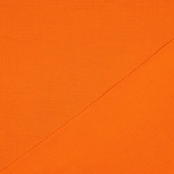 Tissu double gaze de coton bio - Orange fluo