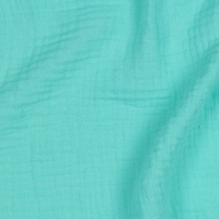 Tissu double gaze de coton bio - Menthe poivrée