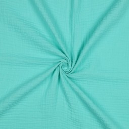 Tissu double gaze de coton bio - Menthe poivrée