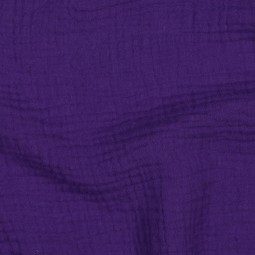Tissu double gaze de coton bio - Violet