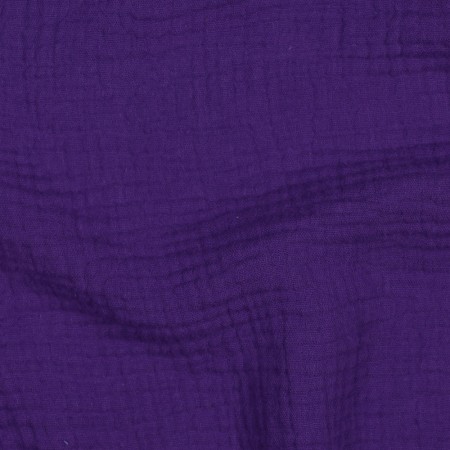 Tissu double gaze de coton bio - Violet