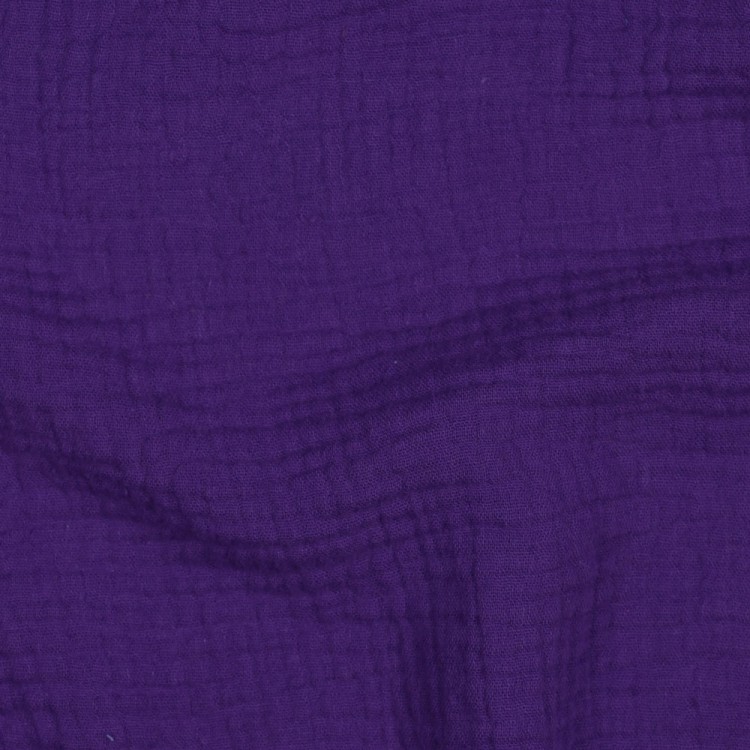 Tissu double gaze de coton bio - Violet
