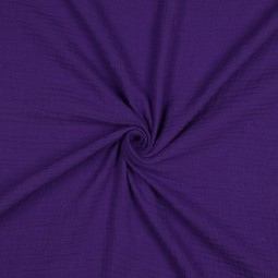 Tissu double gaze de coton bio - Violet