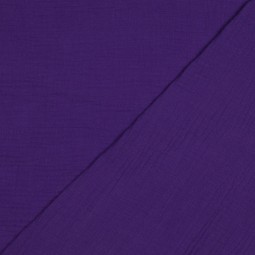 Tissu double gaze de coton bio - Violet