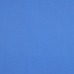 Tissu double gaze de coton bio - Bleu roi