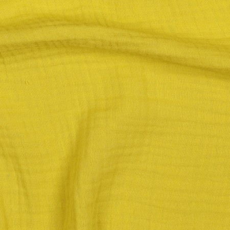 Tissu double gaze de coton bio - Banane