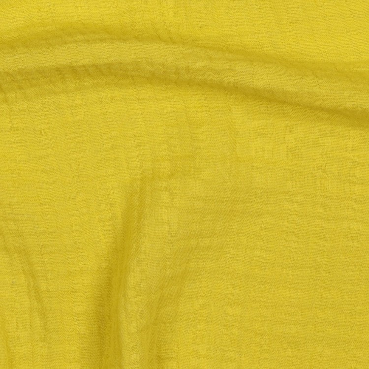 Tissu double gaze de coton bio - Banane