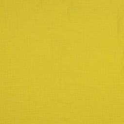Tissu double gaze de coton bio - Banane