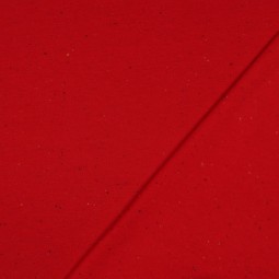 Tissu jersey sweat - rouge moucheté
