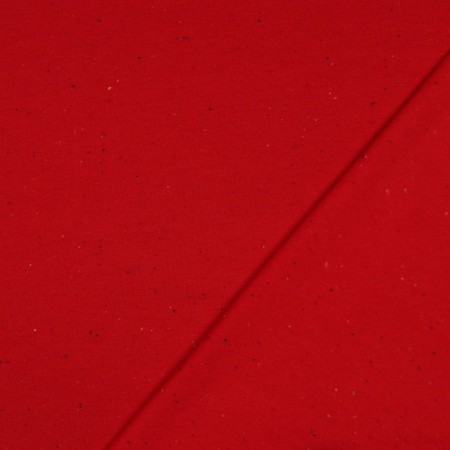 Tissu jersey sweat - rouge moucheté