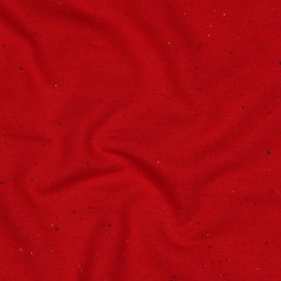 Tissu jersey sweat - rouge moucheté