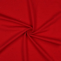 Tissu jersey sweat - rouge moucheté