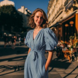 Tissu gabardine - Jean slub indigo clair