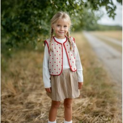 Tissu matelassé double gaze - Cœur naturel