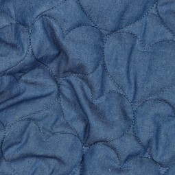 Tissu matelassé denim - Coeur jean bleu