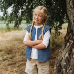 Tissu matelassé denim - Coeur jean bleu