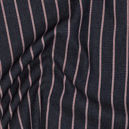 Tissu denim - Brut à rayures bleu foncé