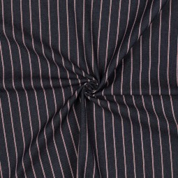 Tissu denim - Brut à rayures bleu foncé