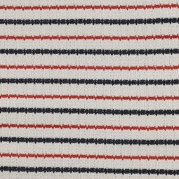 Tissu maille tricotée - Rayure bleu marine rouge