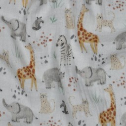 Tissu double gaze - Bébé animaux