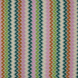 Tissu maille crocheté - zigzag multicolore