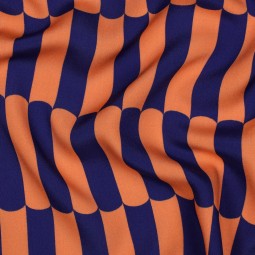 Tissu Viscose ecovero - Art déco corail