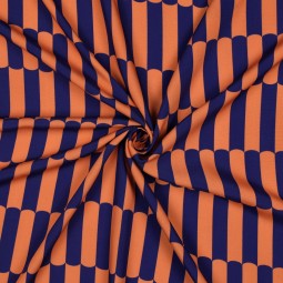 Tissu Viscose ecovero - Art déco corail