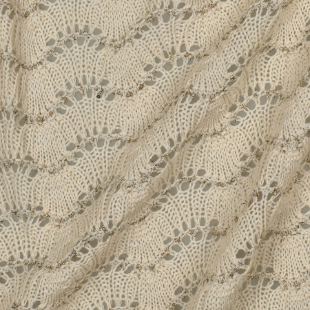 Tissu maille tricoté - Lurex écru