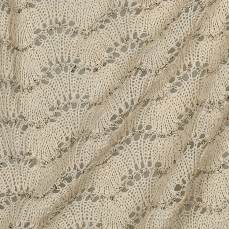 Tissu maille tricoté - Lurex écru