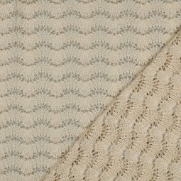 Tissu maille tricoté - Lurex écru