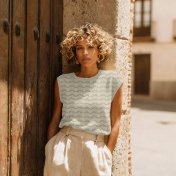 Tissu maille tricoté - Lurex écru