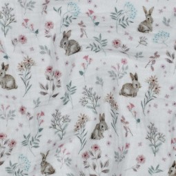 Tissu double gaze - Lapin