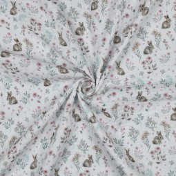 Tissu double gaze - Lapin