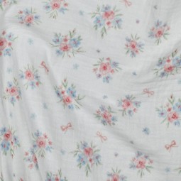 Tissu double gaze - Amélia fond blanc